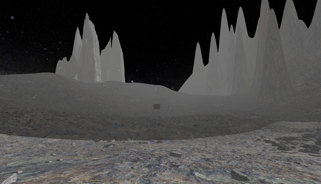 Early prototype of the lunar shooter environment