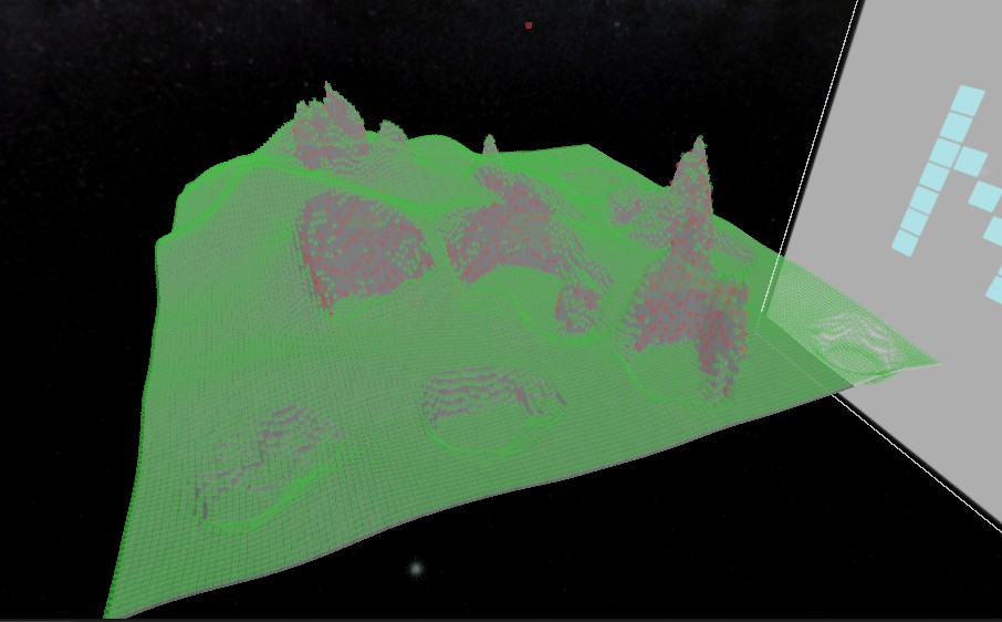Debug view of the custom grid graph used for zombie navigation